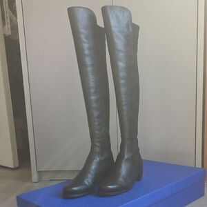 Stewart Weitzman 5050 Reserve Black Over-the-Knee Leather Boots 8